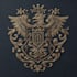 heraldic, modern luxury logo with hand drawing