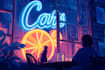 illustrate a dark neon picture