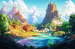 do fantasy background and landscape