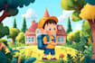 illustrate a childrens book series with magical art