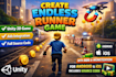 create an endless runner game development in unity with ads and source code