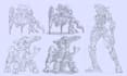 draw fast highly detailed sci fi robot and mecha sketches