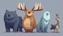 draw animals cartoon illustration