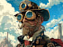 create a steampunk fantasy illustration