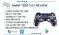 test new game tester beta testing video pc game user testing, steam app reviews