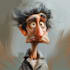 draw funny cartoon character, caricature, portrait