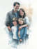 create a watercolor family portrait