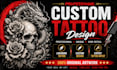 draw a professional tattoo design, tattoo, custom tattoo design, tattoo artist