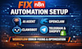 fix n8n automation setup ai agent openclaw clawdbot telegram shopify workflow