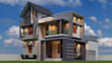 design modern house exterior and 3d rendering house