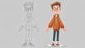 draw a vector 2d character, cartoon character