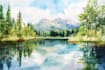 draw a watercolor landscape illustration