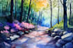 draw a watercolor landscape illustration