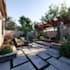 design landscape, terrace, backyard, pool, and patio