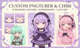 draw cute vtuber model live2d pngtuber chibi art giftuber streaming for rigging