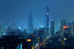 make a cyberpunk sci fi futuristic city no ai use