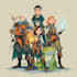 draw dnd character and dnd party illustration