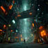 make a cyberpunk futuristic city and background