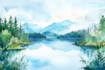 draw a watercolor landscape illustration