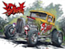 create illustration cartoon car rat fink style