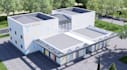 create quality educational facility render  kindergarten and livelyschool facade