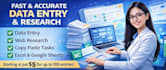 be your virtual assistant for data entry and web research