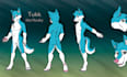 create detailed fursona reference sheet and character turnaround