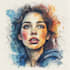 draw a sketchy watercolor portrait