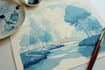 draw a watercolor landscape illustration