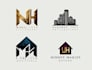 design real estate, roofing, construction logo