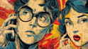 create cool retro comic art design illustration