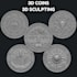 make high quality file for 3d model stl file 3d coin printing 3d coin design