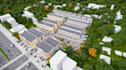 design 3d landscape masterplan, residential complex,street view, bird eye render