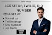 configure 3cx pbx inbound outbound call, did number sip trunk, twilio