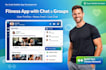 develop fitness app on bubble with user profiles, news feeds, live chat, groups