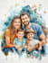 custom watercolor family portrait