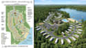 design rv park master plan site and campground with 2d plan, render
