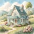 do a watercolor house illustration