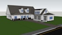 render 3d home exterior elevation, sketchup 3d model and realistic render