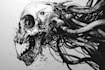draw awesome skull or skeleton illustration for you