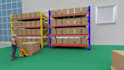 create 3d industrial video automotive warehouse, logistics walkthrough animation