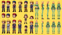 do 8bit 16bit pixel art character icons props game assets retro rpg sprite sheet