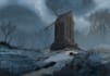 create cinematic fantasy landscape, dragons, and creatures