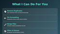 clean and process your messy CSV or excel data files