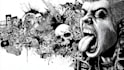 draw a hardcore punk rock chaos graffiti illustrations