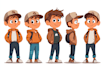create flat funny cartoon character mascot