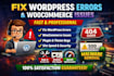 fix wordpress errors, bugs, critical issues or broken website