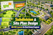 design subdivision plan, site plan, plot plan for land development
