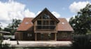 remodel UK home external 3d model, render cgi UK building front, off grid house