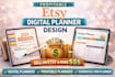 design a profitable etsy digital planner, hyperlinked planner for etsy